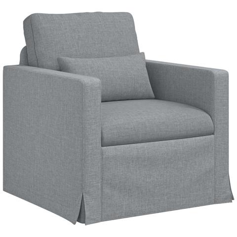 Divano Grigio chiaro 78 x 78 x 80 cm Tessuto - Foto 1