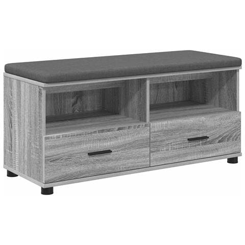 Panca per ingresso con cuscino Sonoma grigia 100 x 38 x 46 cm - Foto 1