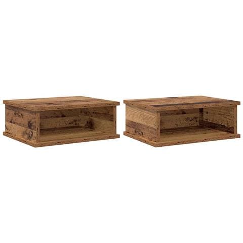 Comodino 2 pcs Legno vecchio 40 x 31 x 15 cm Legno multistrato - Foto 1
