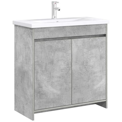 Mobiletto da Bagno Sotto Lavabo Grigio Cemento - Foto 2