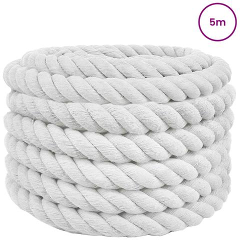Corda Bianco 5 x 5 x 500 cm Cotone - Foto 2