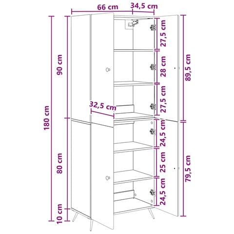 Set di armadi 2 pcs Legno antico Legno ingegnerizzato - Foto 8