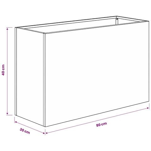 Vaso da giardino 2 pz Nero 80 x 30 x 40 cm - Foto 8