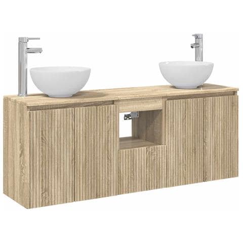 Set di Armadi da Bagno 3 pz Rovere Sonoma 49,5 x 35 x 63 cm - Foto 1