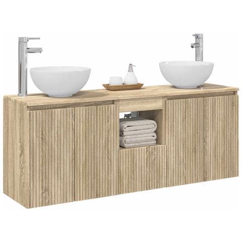 Set di Armadi da Bagno 3 pz Rovere Sonoma 49,5 x 35 x 63 cm - Foto 10