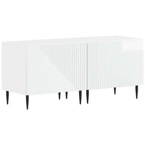 Mobile TV Bianco Lucido Legno ingegnerizzato - Foto 1