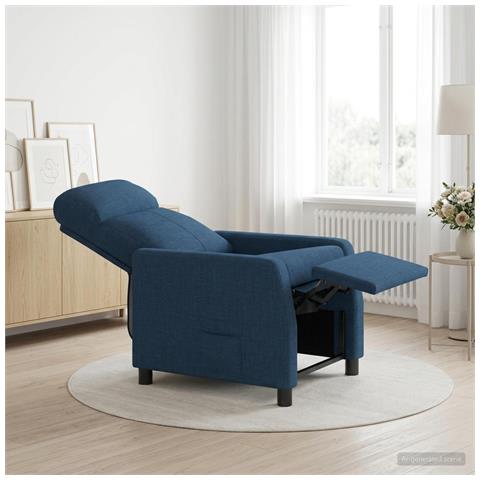 Poltrona reclinabile Blu Tessuto - Foto 2