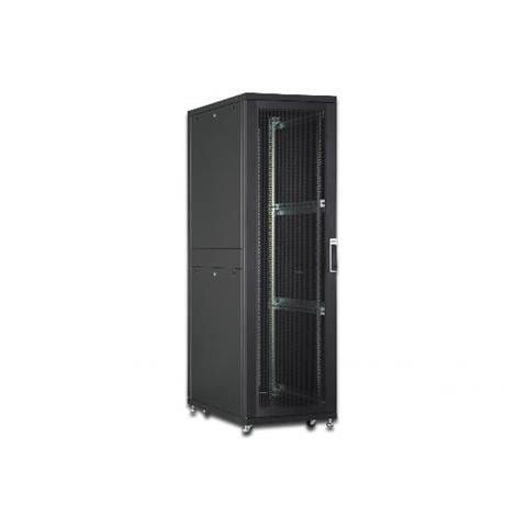 Armadio Rack 19" 42 Unita' Linea Server (A) 1970 X (L) 600 (P) 1000Mm. Colore Nero Con Porta Traforata E Ruote - Foto 1