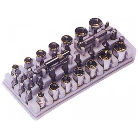 Assortimento 22 bits + 14 bussole con portainserti e adattatore - Foto 3