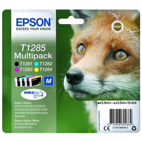 Pack Originale T1285 S22 Sx125 420w Bx305fw C13t12854012 T1281+t1282+t1283+t1284 - Foto 1