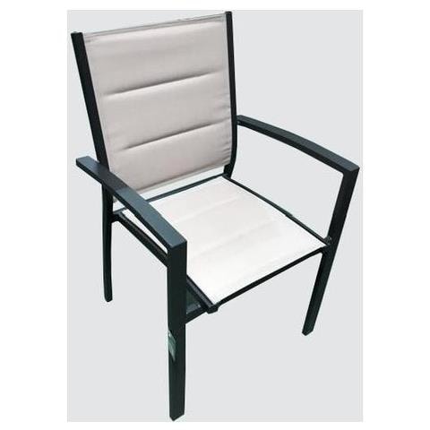 Sedia Con Braccioli Vania Alluminio Textilene Doppio Strato Bianco / grigio - Foto 2