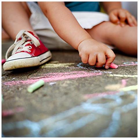 10024329 Set Di 24 Chalk Pastelli Per The Blackboard Street 6 Bambini E Insegnanti Rotonda 12 Mm Colorato Multicolore - Foto 2