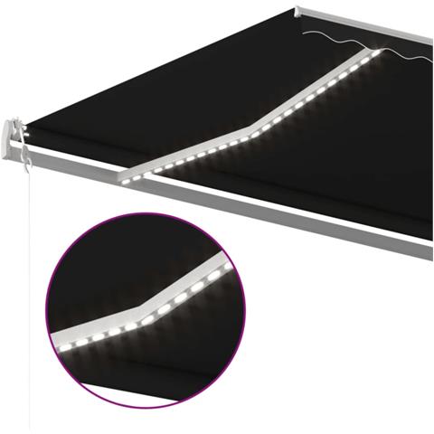 Tenda Automatica con Sensore Vento e LED 500x350 cm Antracite - Foto 8