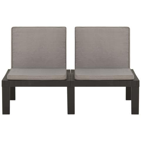 Panchina Da Giardino Con Cuscino In Plastica Grigia - Foto 6