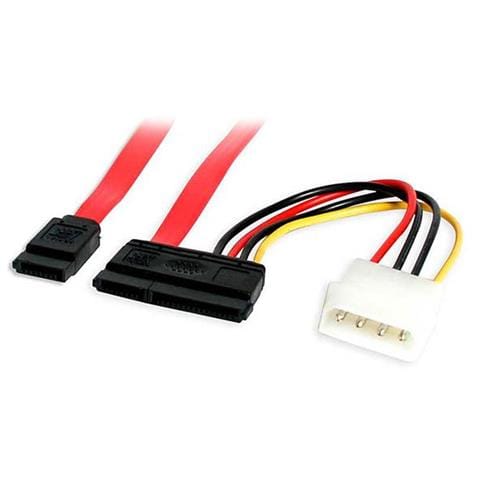 18 inch Serial ATA Data Cable with LP4 Adapter Rosso cavo di interfaccia e adattatore - Foto 1