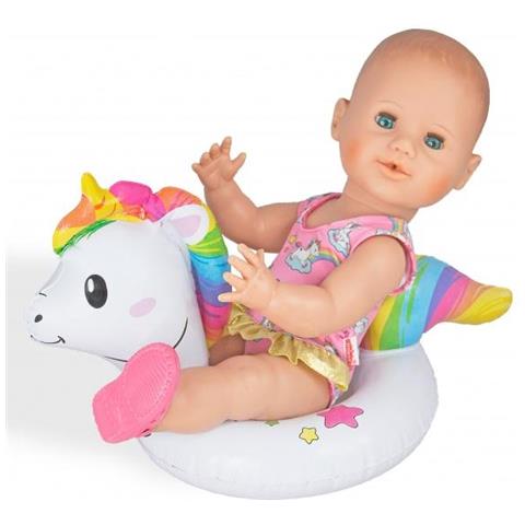 Costume Da Bagno Rosa Unicorno Per Bambole Di 35-45 Cm 3 Pezzi - Foto 3
