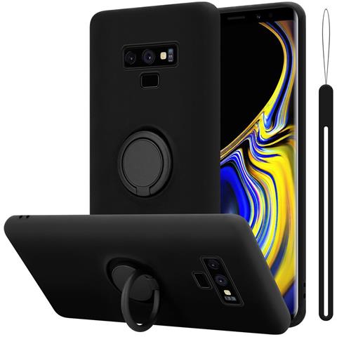 Custodia Compatibile Con Samsung Galaxy Note 9 In Liquid Nero - Coperchio Protettivo In Silicone Tpu Flessibile Con Anello - Foto 1