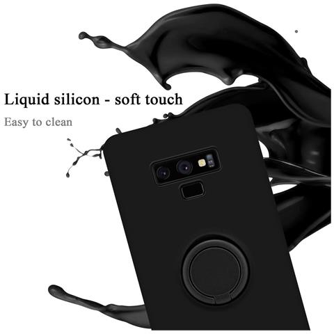 Custodia Compatibile Con Samsung Galaxy Note 9 In Liquid Nero - Coperchio Protettivo In Silicone Tpu Flessibile Con Anello - Foto 2