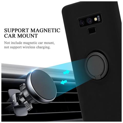 Custodia Compatibile Con Samsung Galaxy Note 9 In Liquid Nero - Coperchio Protettivo In Silicone Tpu Flessibile Con Anello - Foto 8