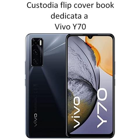 Smart Book Custodia Poket Silicone Flip Cover Case Per Vivo Y70 Black - Foto 2