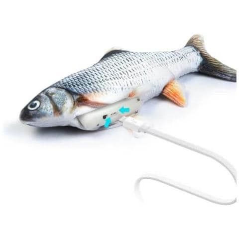 Magic Fish - Gioco Del Gatto - Adulto - Grigio - Cavo Usb Ricaricabile - Educativo - Lotto Di 2 - Foto 1