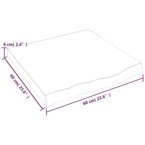 Piano Bagno Marrone 60x60x (2-6) cm Legno Massello Trattato - Foto 7