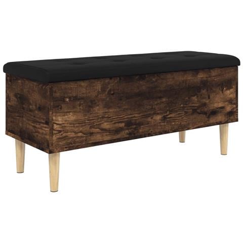 Panca Portaoggetti Rovere Fumo 102x42x46 Cm Legno Multistrato - Foto 2