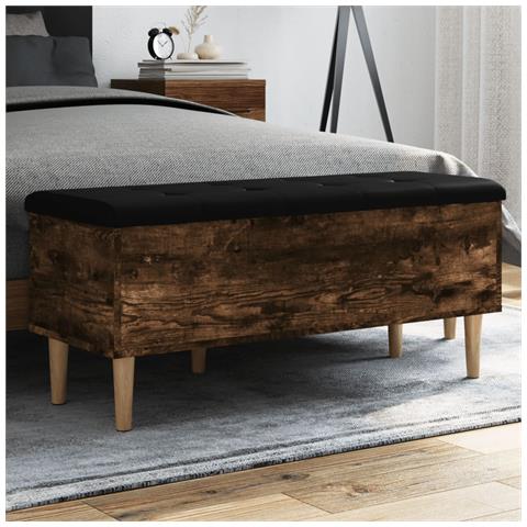 Panca Portaoggetti Rovere Fumo 102x42x46 Cm Legno Multistrato - Foto 1