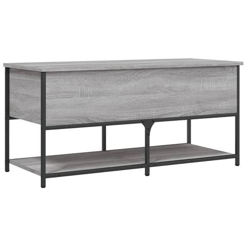 Panca Portaoggetti Grigio Sonoma 100x42,5x47 Legno Multistrato - Foto 2