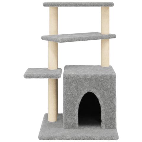 Albero Per Gatti Con Tiragraffi In Sisal Grigio Chiaro 83,5 Cm - Foto 2