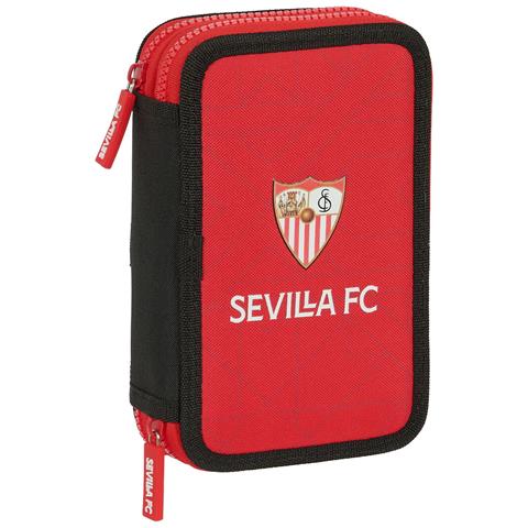 Astuccio Doppio Sevilla Fútbol Club Nero Rosso 12.5 X 19.5 X 4 Cm (28 Pcs) - Foto 1