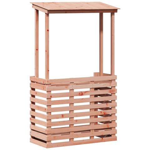 Tavolo Bar Da Esterno Con Tetto 112,5x57x195,5cm Legno Massello - Foto 2