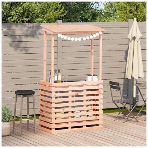 Tavolo Bar Da Esterno Con Tetto 112,5x57x195,5cm Legno Massello - Foto 3