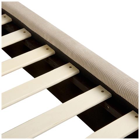 Letto Matrimoniale Velluto A Coste Tortora 180 X 200 Cm Vinay - Foto 8