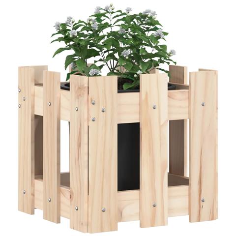 Fioriera Giardino Design A Recinzione 30x30x30 Cm Massello Pino - Foto 3