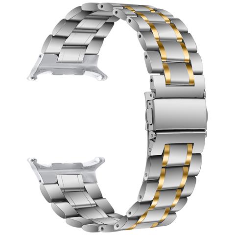 Cinturino Per Orologio In Acciaio Inossidabile Per Samsung Galaxy Watch 7 Ultra 47mm Sliver + Gold - Foto 2