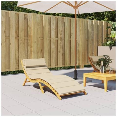 Cuscino Per Lettino Beige 180x60x3 Cm In Tessuto Oxford - Foto 1