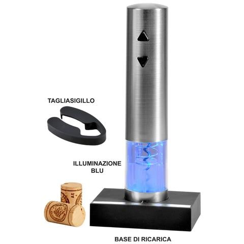 Cavatappi Elettrico Party - Argento - Plastica - 4x4x15 Cm - Foto 2