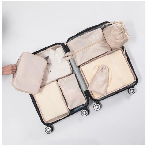 Set Di Borse Da Viaggio Da 9 Pezzi Beige - Foto 2