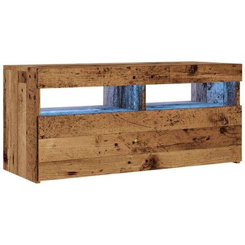 Mobile Porta TV con LED Legno Antico 90x35x40 cm Multistrato - Foto 2