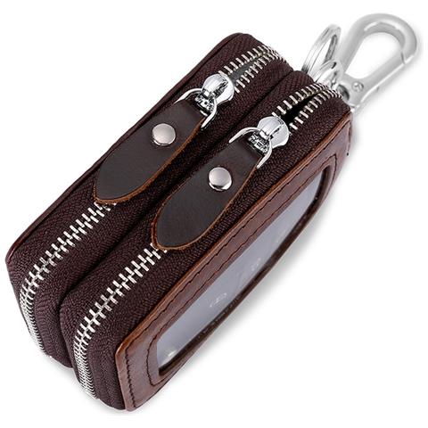 Portachiavi In Vera Pelle, Blocco Rfid, Porta Chiavi Per Auto Con Portachiavi Multifunzione Brown - Foto 6