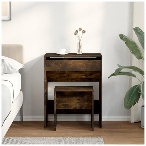 Toeletta E Sgabello Rovere Fumo 60x40x113,5 Cm - Foto 3