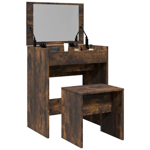 Toeletta E Sgabello Rovere Fumo 60x40x113,5 Cm - Foto 1