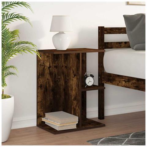 Comodino Rovere Fumo 46,5x29x61 Cm In Legno Multistrato - Foto 3