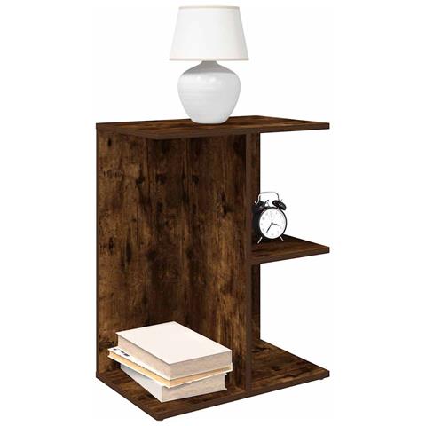 Comodino Rovere Fumo 46,5x29x61 Cm In Legno Multistrato - Foto 1
