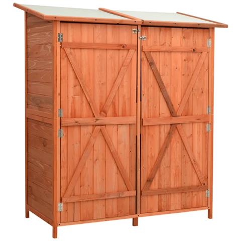 Capanno Attrezzi Da Giardino 140x75x160 Cm In Massello Di Abete - Foto 2