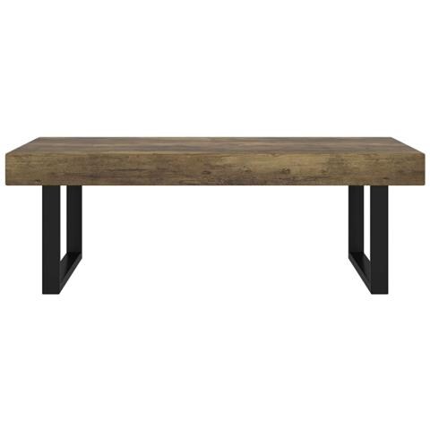 Tavolino Salotto Marrone Scuro E Nero 120x60x40 Cm Mdf E Ferro - Foto 2