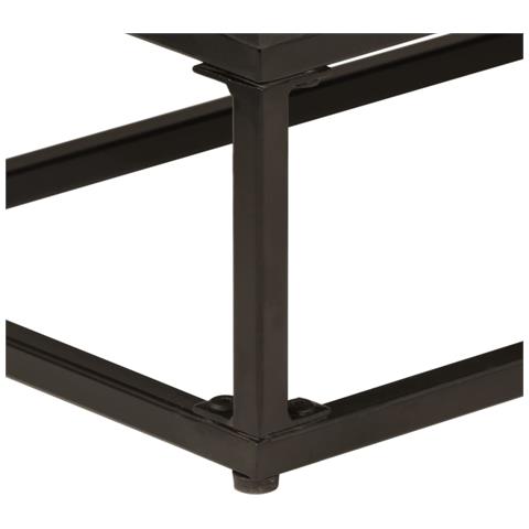 Lusso Casadino -  Credenza Nera 55x30x76 Cm In Legno Massello Di Mango E Ferro - Foto 8