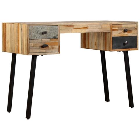 Lusso Casadino -  Scrivania In Legno Massello Di Teak Di Recupero 110x50x76 Cm - Foto 2