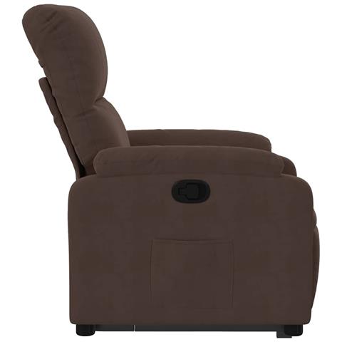 Poltrona Alzapersona Reclinabile Marrone in Tessuto Microfibra - Foto 9